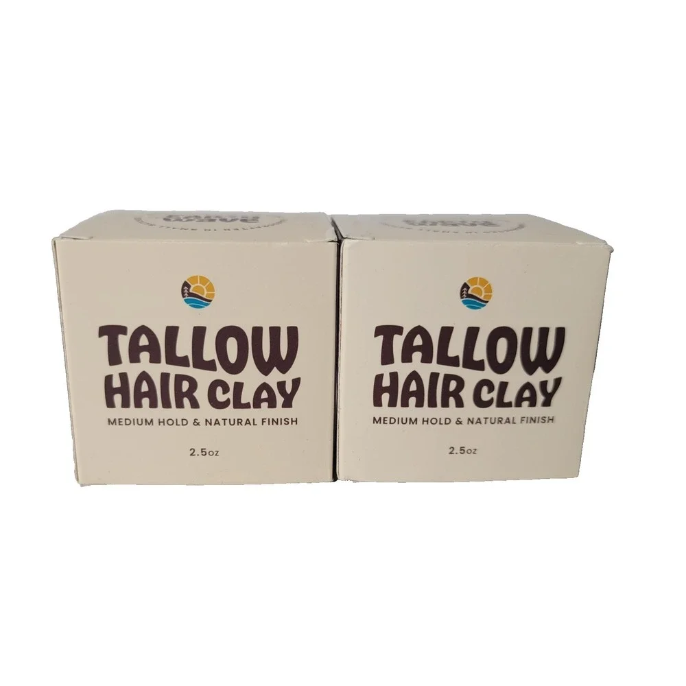 2 - Earth Wave All Natural Tallow Hair Clay 2.5oz Jars -‎ NEW